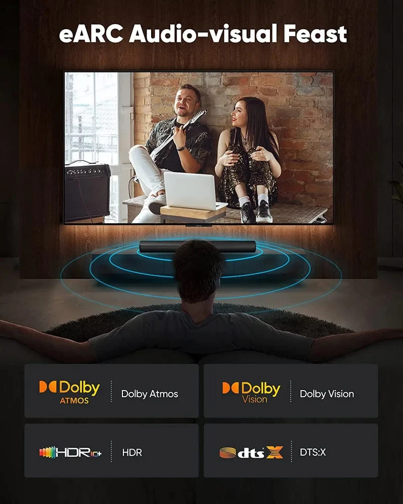 CYANMI HDMI 8K-Kabel für Xiaomi TV-Box PS5 USB-HUB Ultra High Speed ​​Zertifiziert 8K@60Hz HDMI 2.1-Kabel 48Gbps eARC Dolby Vision HD