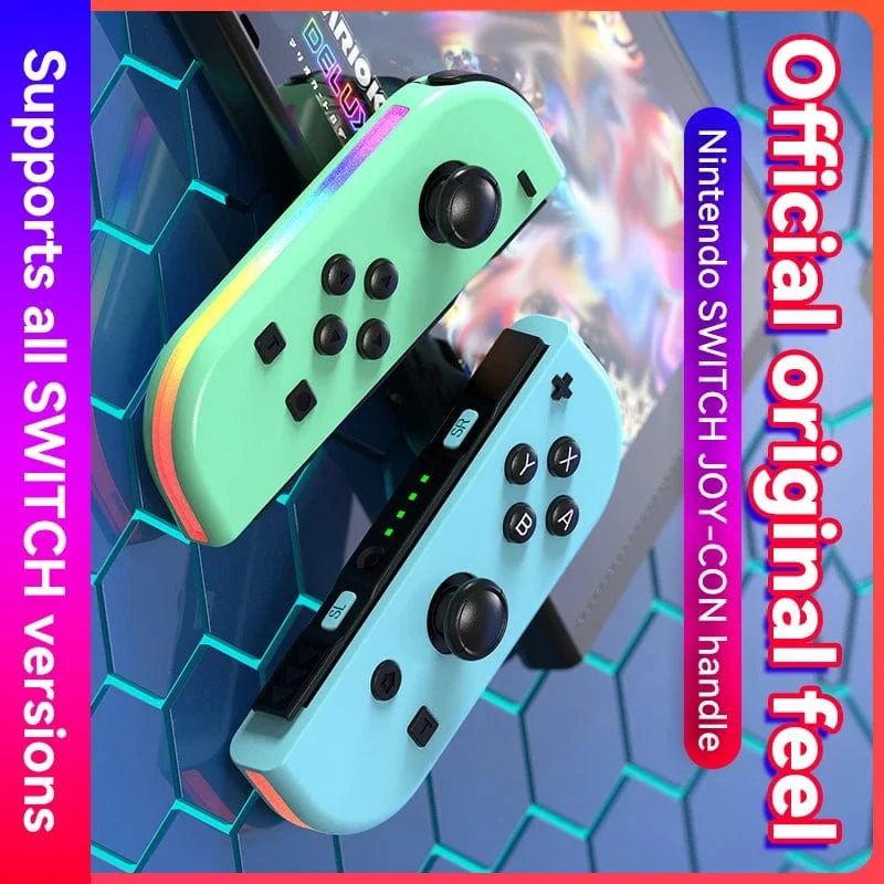 STORM WYRM Bluetooth-Joystick für Switch NS-Spiel, links und rechts, kabellos, kleiner Griff mit RGB-Licht, JOY-02