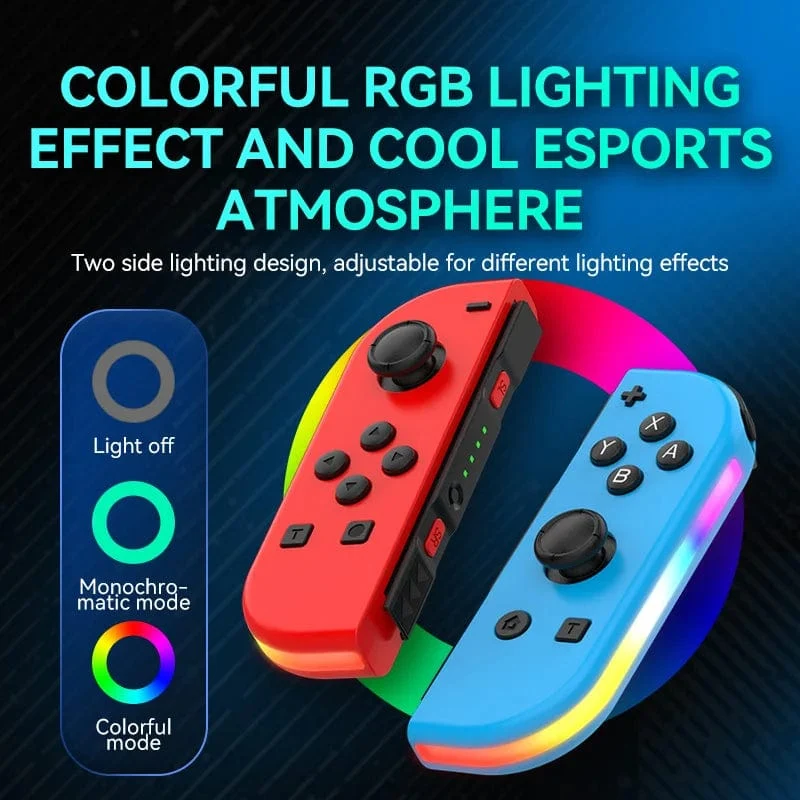 STORM WYRM Bluetooth-Joystick für Switch NS-Spiel, links und rechts, kabellos, kleiner Griff mit RGB-Licht, JOY-02