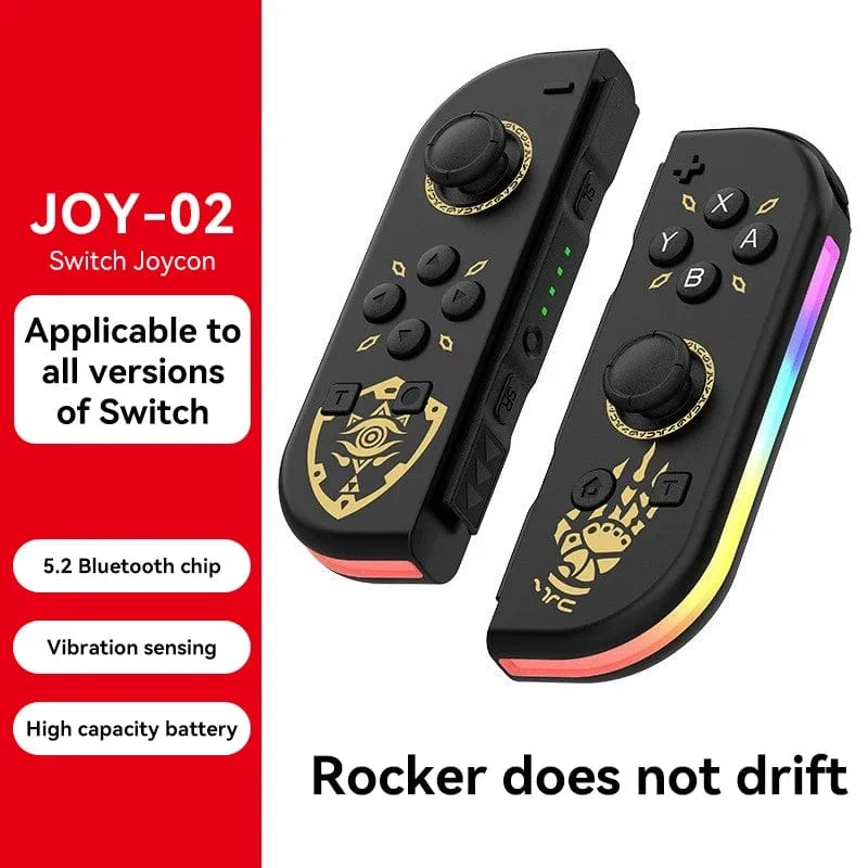STORM WYRM Bluetooth-Joystick für Switch NS-Spiel, links und rechts, kabellos, kleiner Griff mit RGB-Licht, JOY-02