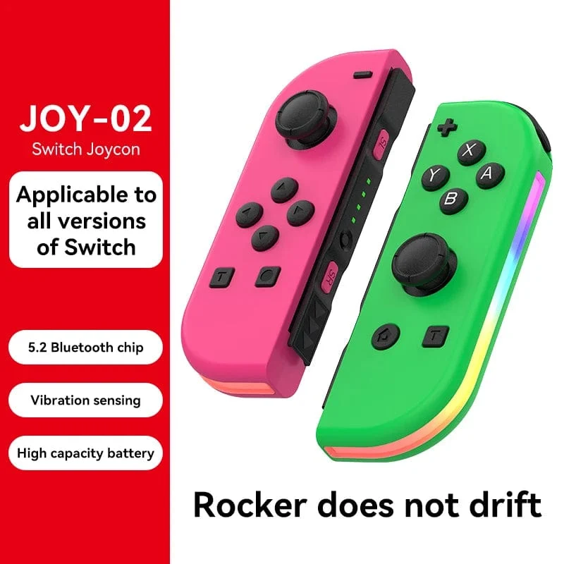 STORM WYRM Bluetooth-Joystick für Switch NS-Spiel, links und rechts, kabellos, kleiner Griff mit RGB-Licht, JOY-02