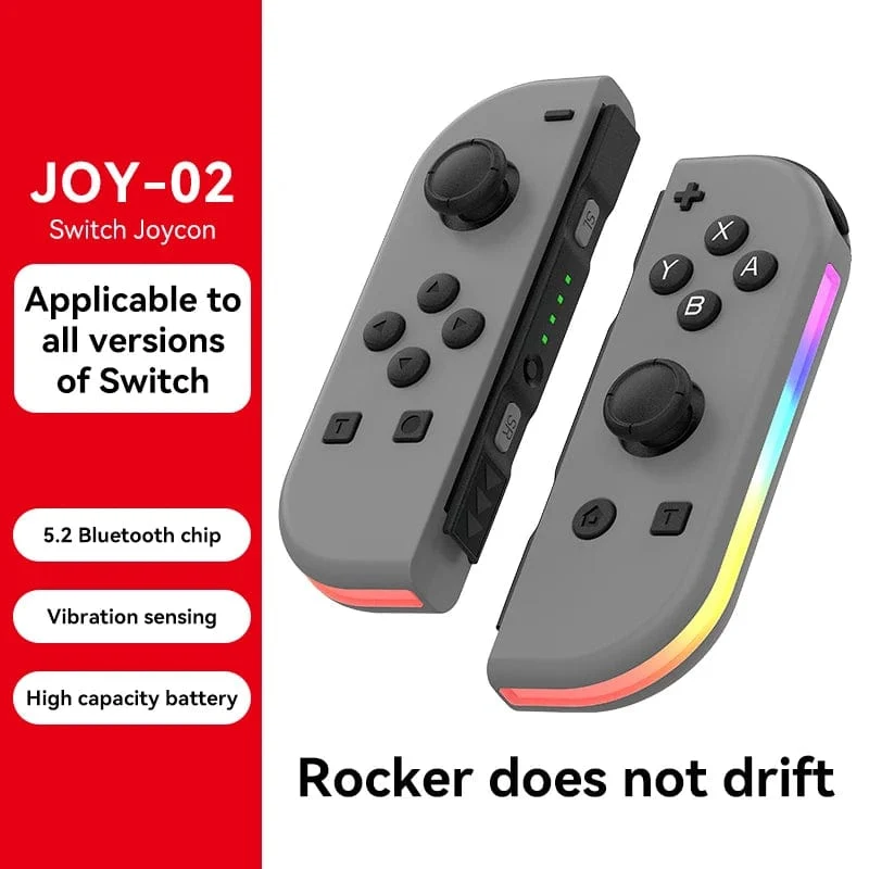 STORM WYRM Bluetooth-Joystick für Switch NS-Spiel, links und rechts, kabellos, kleiner Griff mit RGB-Licht, JOY-02