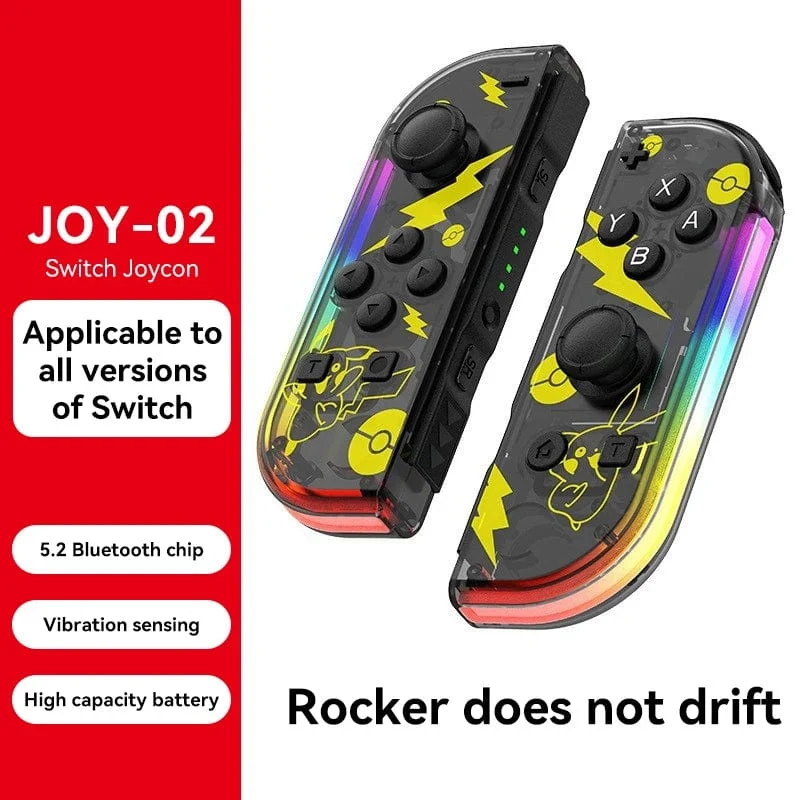 STORM WYRM Bluetooth-Joystick für Switch NS-Spiel, links und rechts, kabellos, kleiner Griff mit RGB-Licht, JOY-02