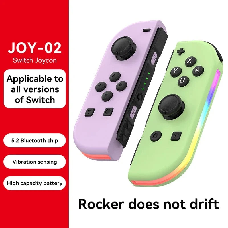 STORM WYRM Bluetooth-Joystick für Switch NS-Spiel, links und rechts, kabellos, kleiner Griff mit RGB-Licht, JOY-02