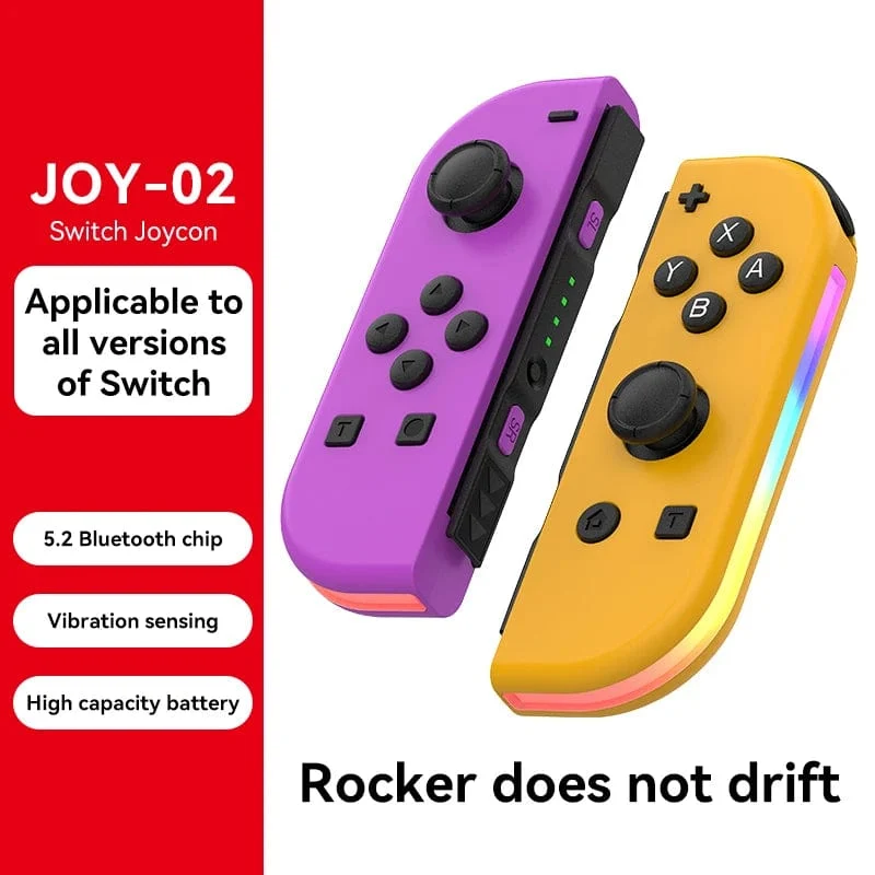 STORM WYRM Bluetooth-Joystick für Switch NS-Spiel, links und rechts, kabellos, kleiner Griff mit RGB-Licht, JOY-02