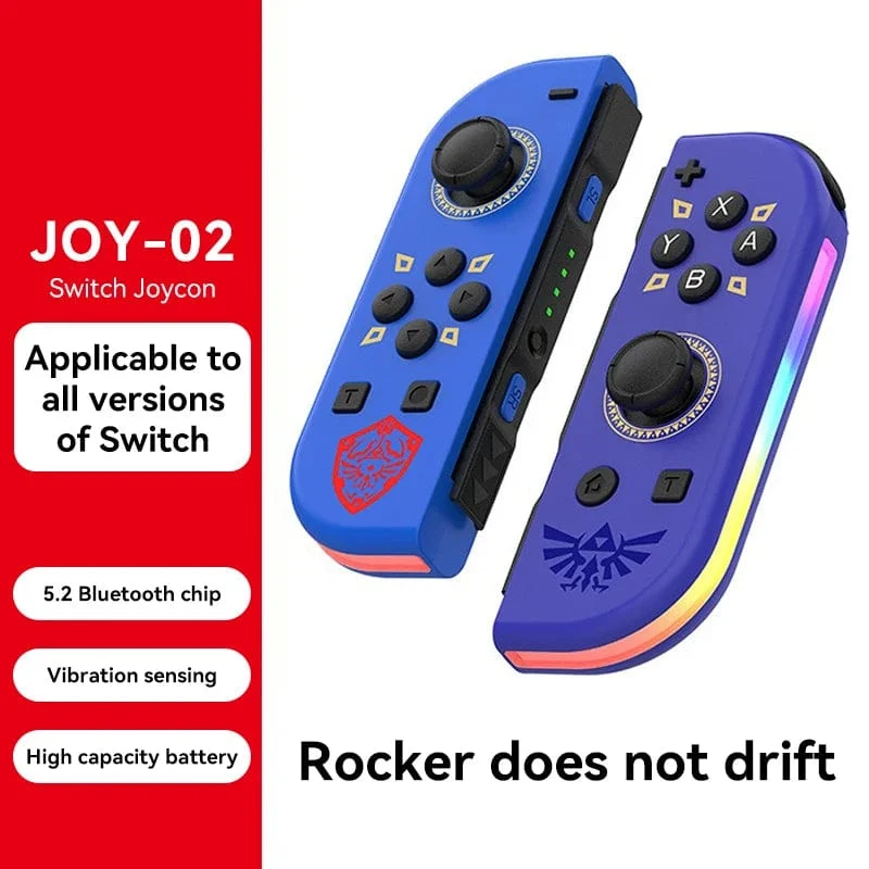 STORM WYRM Bluetooth-Joystick für Switch NS-Spiel, links und rechts, kabellos, kleiner Griff mit RGB-Licht, JOY-02