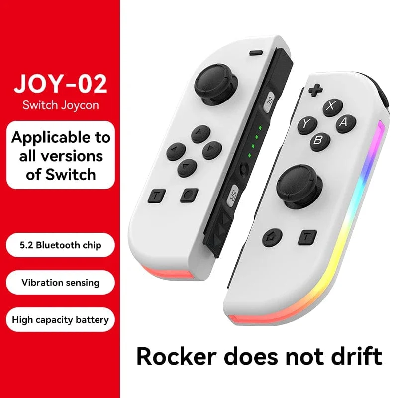 STORM WYRM Bluetooth-Joystick für Switch NS-Spiel, links und rechts, kabellos, kleiner Griff mit RGB-Licht, JOY-02