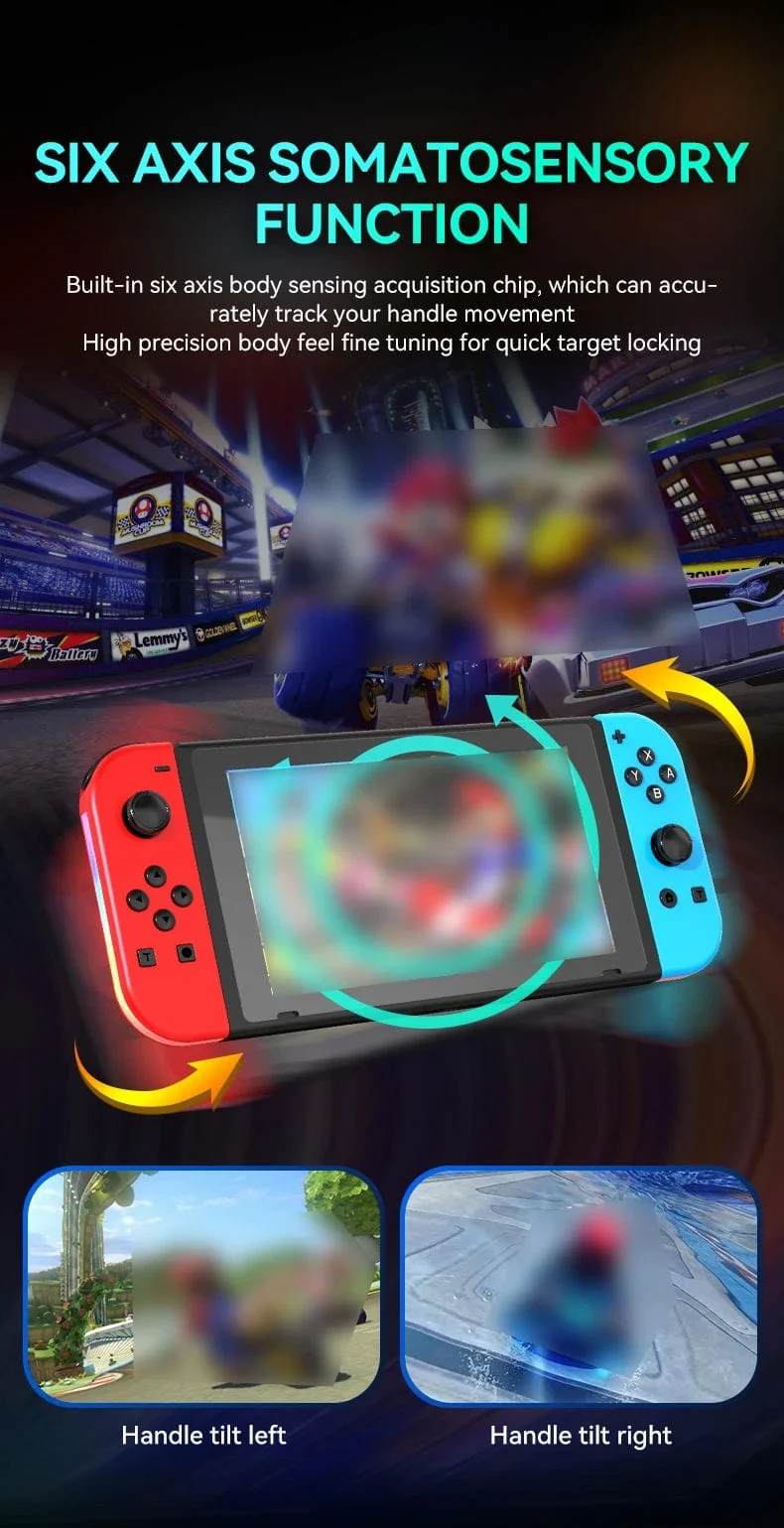 STORM WYRM Bluetooth-Joystick für Switch NS-Spiel, links und rechts, kabellos, kleiner Griff mit RGB-Licht, JOY-02