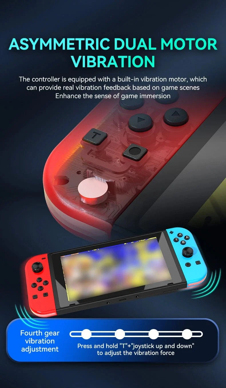 STORM WYRM Bluetooth-Joystick für Switch NS-Spiel, links und rechts, kabellos, kleiner Griff mit RGB-Licht, JOY-02