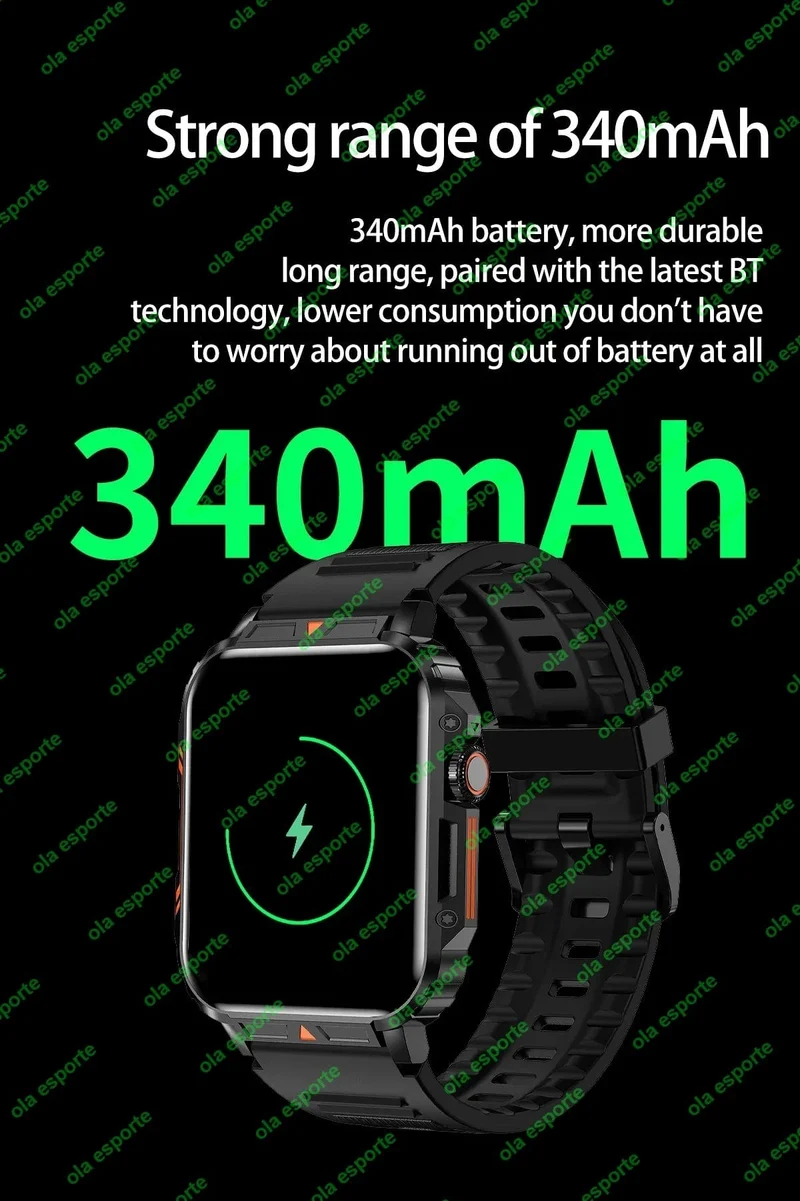 1.91 Outdoor Military Smart Watch Männer Bluetooth Anruf Amoled Smartwatch für Android IOS IP68 wasserdichte Sport-Fitness-Uhren