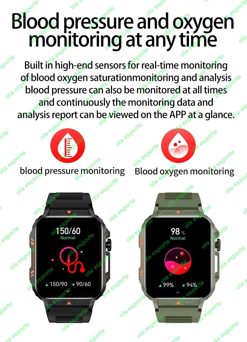 1.91 Outdoor Military Smart Watch Männer Bluetooth Anruf Amoled Smartwatch für Android IOS IP68 wasserdichte Sport-Fitness-Uhren