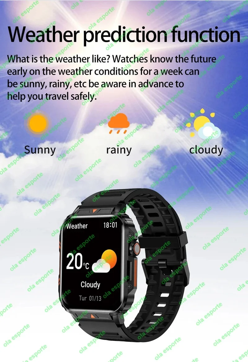 1.91 Outdoor Military Smart Watch Männer Bluetooth Anruf Amoled Smartwatch für Android IOS IP68 wasserdichte Sport-Fitness-Uhren