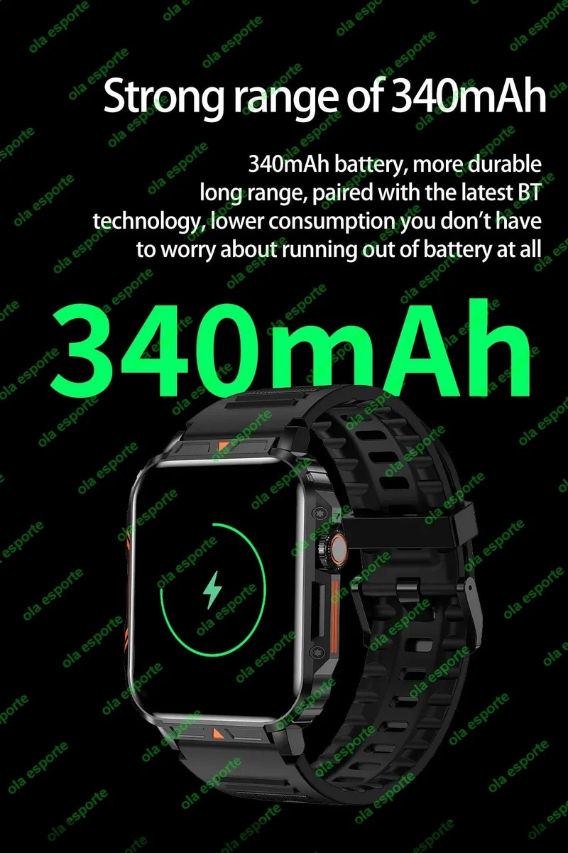 1.91 Outdoor Military Smart Watch Männer Bluetooth Anruf Amoled Smartwatch für Android IOS IP68 wasserdichte Sport-Fitness-Uhren