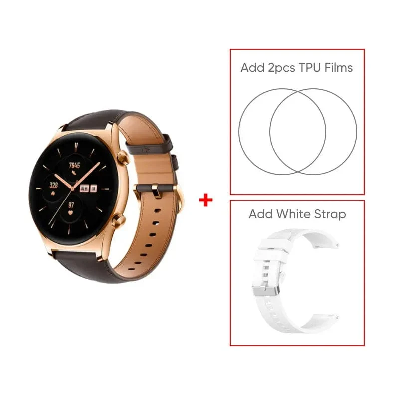 HONOR Watch GS 3 Globale Version 3D-gebogenes Glas SmartWatch GS3 1.43" AMOLED-Bildschirm 8-Kanal-Uhr zur genauen Gesundheitsüberwachung