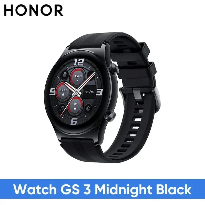 HONOR Watch GS 3 Globale Version 3D-gebogenes Glas SmartWatch GS3 1.43" AMOLED-Bildschirm 8-Kanal-Uhr zur genauen Gesundheitsüberwachung
