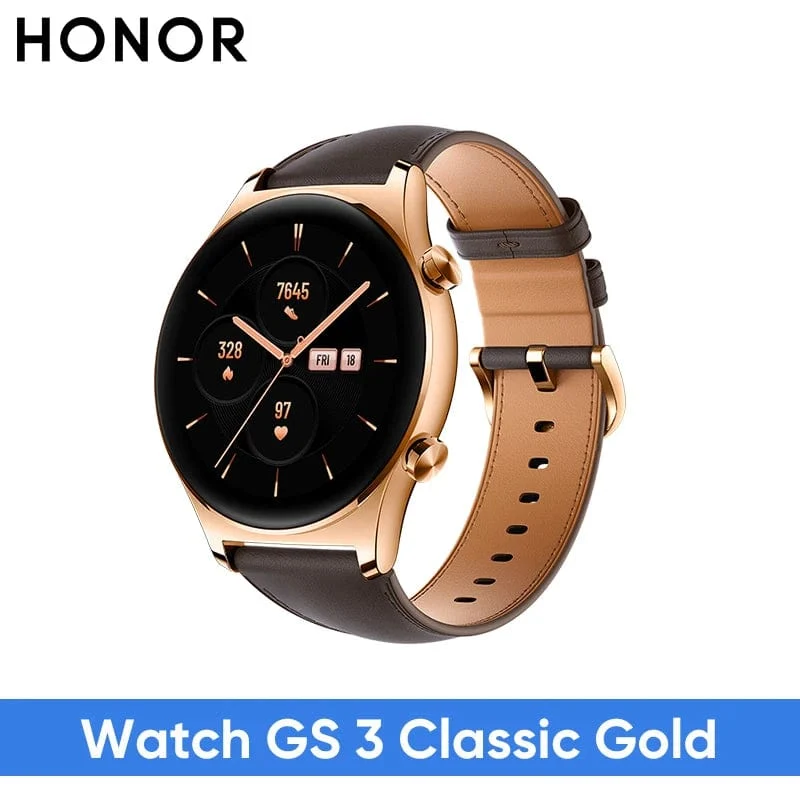 HONOR Watch GS 3 Globale Version 3D-gebogenes Glas SmartWatch GS3 1.43" AMOLED-Bildschirm 8-Kanal-Uhr zur genauen Gesundheitsüberwachung