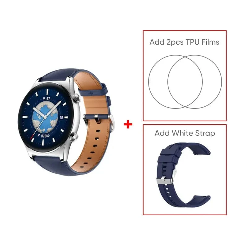 HONOR Watch GS 3 Globale Version 3D-gebogenes Glas SmartWatch GS3 1.43" AMOLED-Bildschirm 8-Kanal-Uhr zur genauen Gesundheitsüberwachung