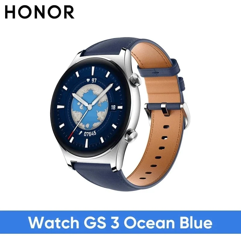 HONOR Watch GS 3 Globale Version 3D-gebogenes Glas SmartWatch GS3 1.43" AMOLED-Bildschirm 8-Kanal-Uhr zur genauen Gesundheitsüberwachung