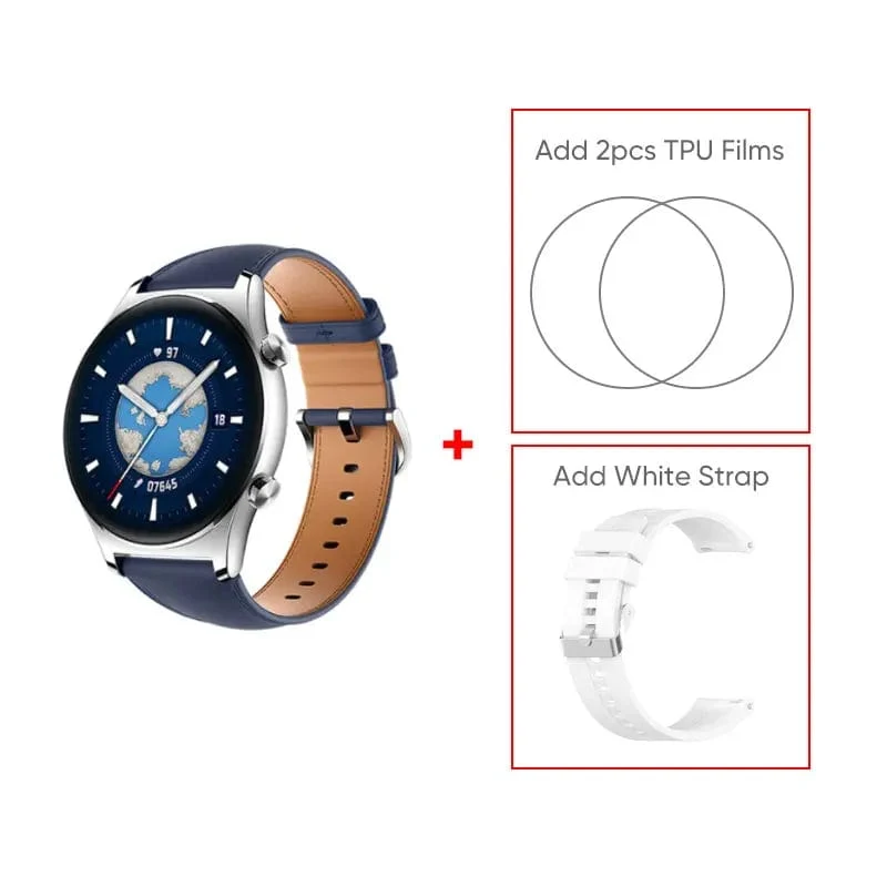 HONOR Watch GS 3 Globale Version 3D-gebogenes Glas SmartWatch GS3 1.43" AMOLED-Bildschirm 8-Kanal-Uhr zur genauen Gesundheitsüberwachung