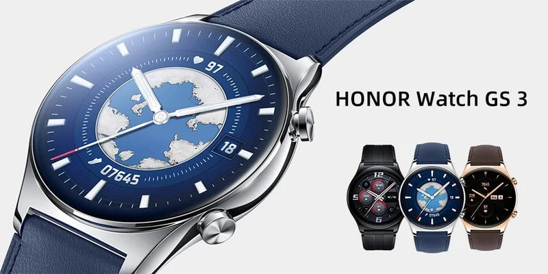 HONOR Watch GS 3 Globale Version 3D-gebogenes Glas SmartWatch GS3 1.43" AMOLED-Bildschirm 8-Kanal-Uhr zur genauen Gesundheitsüberwachung