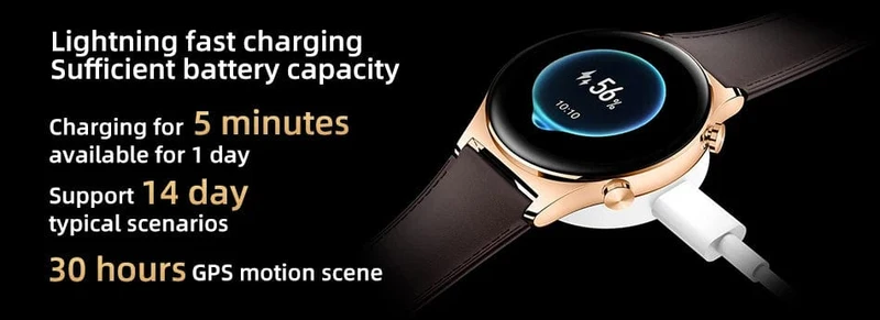 HONOR Watch GS 3 Globale Version 3D-gebogenes Glas SmartWatch GS3 1.43" AMOLED-Bildschirm 8-Kanal-Uhr zur genauen Gesundheitsüberwachung