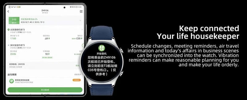 HONOR Watch GS 3 Globale Version 3D-gebogenes Glas SmartWatch GS3 1.43" AMOLED-Bildschirm 8-Kanal-Uhr zur genauen Gesundheitsüberwachung