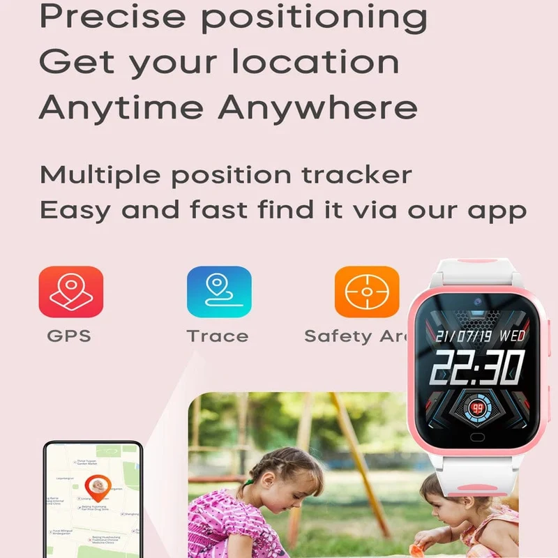 KGG 4G Smartwatch für Kinder, ROM 8 GB, Videoanruf, Telefonuhr, Rückrufmonitor, Wecker, Telefon, Android-Uhr, Kinder-Smartwatch.