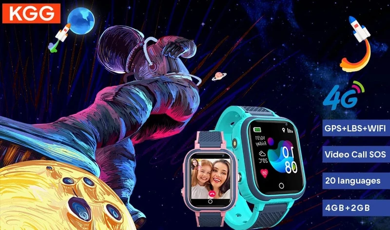 KGG 4G Smartwatch für Kinder, ROM 8 GB, Videoanruf, Telefonuhr, Rückrufmonitor, Wecker, Telefon, Android-Uhr, Kinder-Smartwatch.