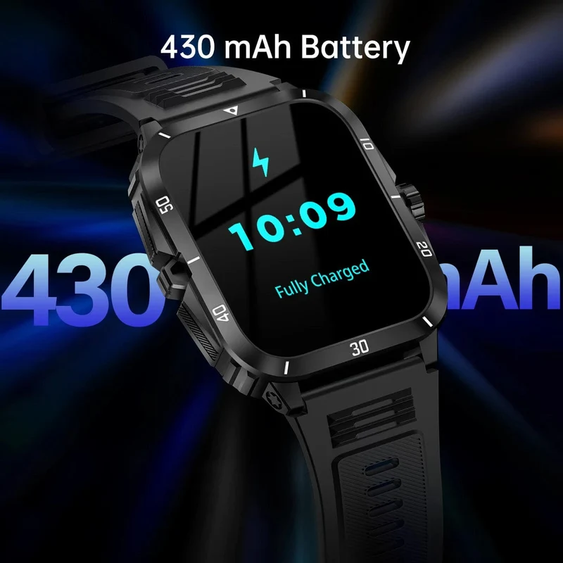 SENBONO Militärische Smartwatch für Männer, IP68, 3 ATM, wasserdicht, Outdoor-Sport, Fitness-Tracker, 24-Stunden-Gesundheitsmonitor, Smartwatch für Männer, 430 mAh