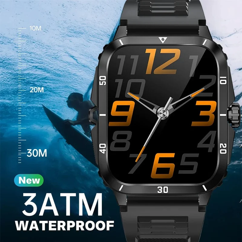 SENBONO Militärische Smartwatch für Männer, IP68, 3 ATM, wasserdicht, Outdoor-Sport, Fitness-Tracker, 24-Stunden-Gesundheitsmonitor, Smartwatch für Männer, 430 mAh