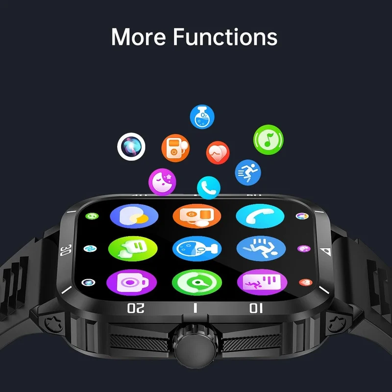 SENBONO Militärische Smartwatch für Männer, IP68, 3 ATM, wasserdicht, Outdoor-Sport, Fitness-Tracker, 24-Stunden-Gesundheitsmonitor, Smartwatch für Männer, 430 mAh