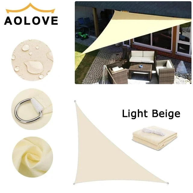 Wasserdichter Sonnenschutz Dreieck Sonnenschirm Schutz Außenabdeckung Garten Terrasse Pool Sonnensegel Markise Camping Sonnenschutz 420D