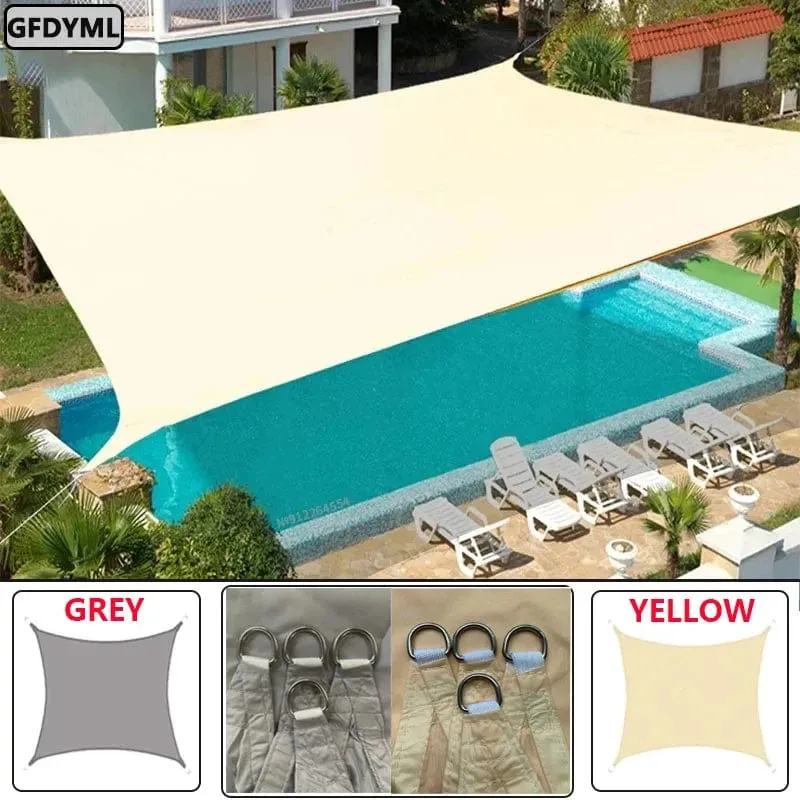 3x5m3x6m4x5m Wasserdichter Sonnenschirm 300D Schattenschutz Sonnensegel Markise Camping Schattentuch Großes Outdoor-Vordach Gartenhof