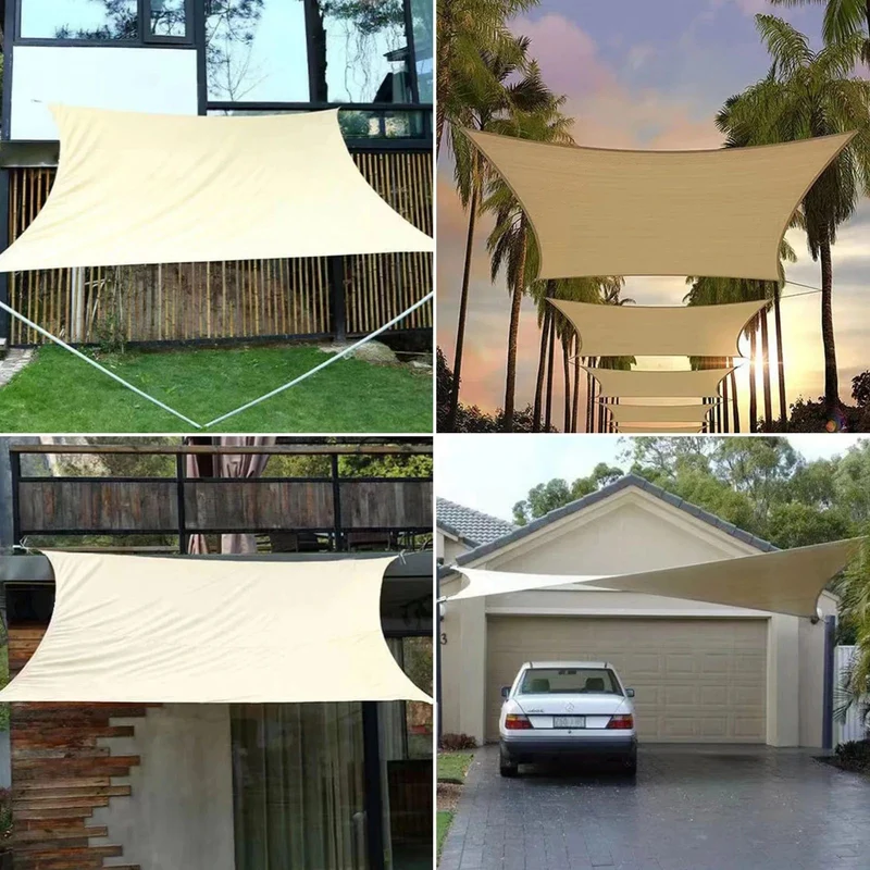 3x5m3x6m4x5m Wasserdichter Sonnenschirm 300D Schattenschutz Sonnensegel Markise Camping Schattentuch Großes Outdoor-Vordach Gartenhof