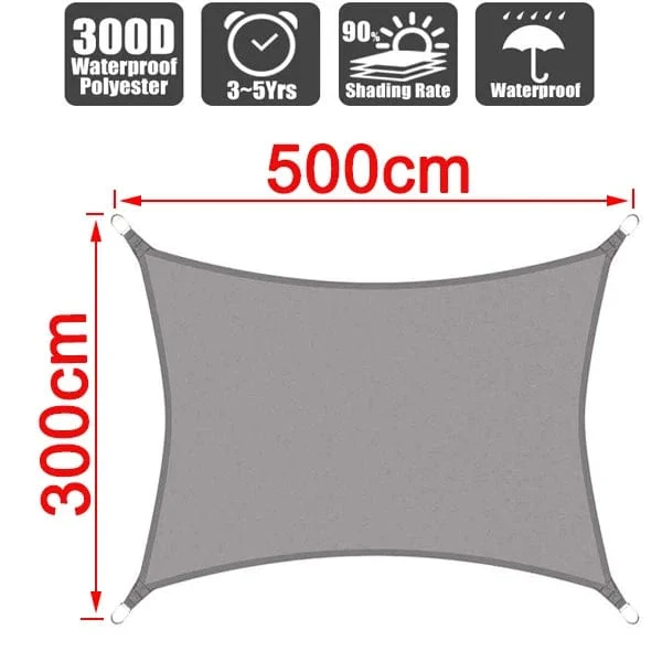 3x5m3x6m4x5m Wasserdichter Sonnenschirm 300D Schattenschutz Sonnensegel Markise Camping Schattentuch Großes Outdoor-Vordach Gartenhof