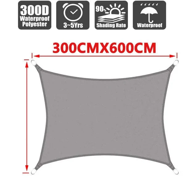 3x5m3x6m4x5m Wasserdichter Sonnenschirm 300D Schattenschutz Sonnensegel Markise Camping Schattentuch Großes Outdoor-Vordach Gartenhof