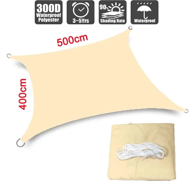 3x5m3x6m4x5m Wasserdichter Sonnenschirm 300D Schattenschutz Sonnensegel Markise Camping Schattentuch Großes Outdoor-Vordach Gartenhof