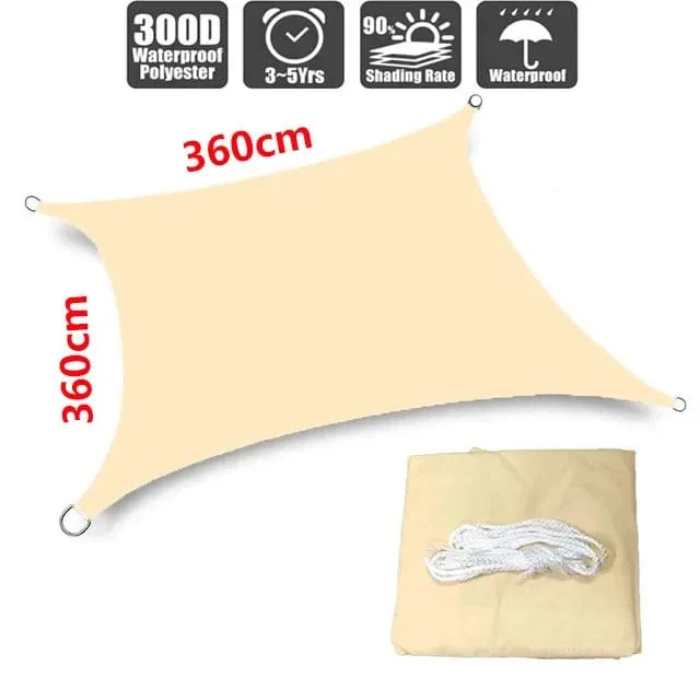 3x5m3x6m4x5m Wasserdichter Sonnenschirm 300D Schattenschutz Sonnensegel Markise Camping Schattentuch Großes Outdoor-Vordach Gartenhof