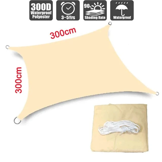 3x5m3x6m4x5m Wasserdichter Sonnenschirm 300D Schattenschutz Sonnensegel Markise Camping Schattentuch Großes Outdoor-Vordach Gartenhof