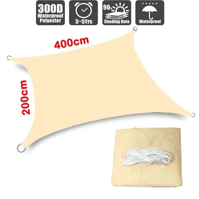 3x5m3x6m4x5m Wasserdichter Sonnenschirm 300D Schattenschutz Sonnensegel Markise Camping Schattentuch Großes Outdoor-Vordach Gartenhof