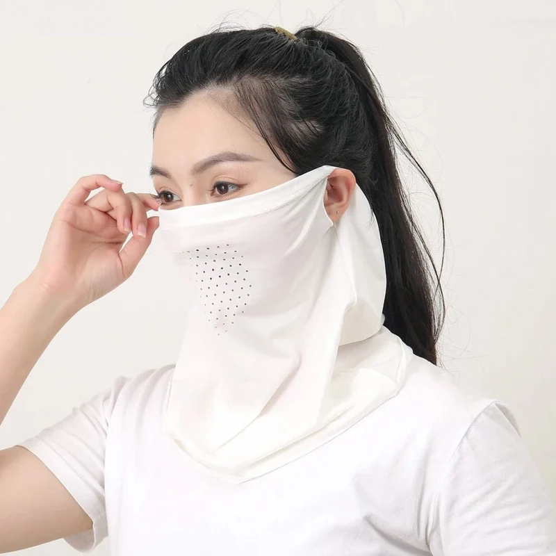 Eisseide-UV-Schutzmaske, Sonnenschutz-Gesichtsmaske, Sport-Sonnenschutz, Lätzchen, Halswickel, Gesichtsschal, atmungsaktive Gesichtsabdeckung für den Außenbereich