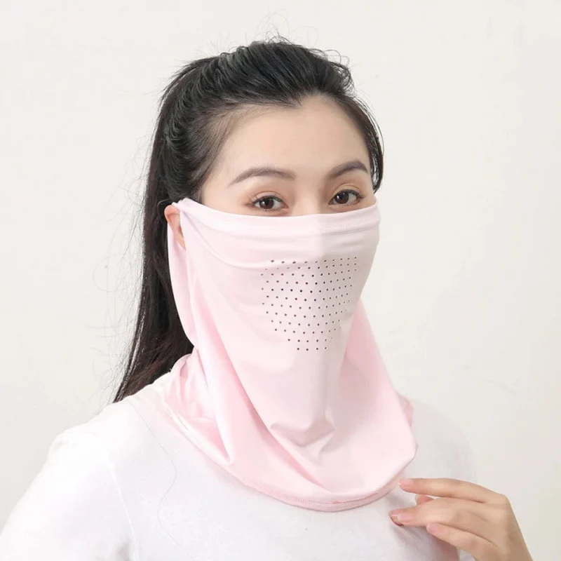 Eisseide-UV-Schutzmaske, Sonnenschutz-Gesichtsmaske, Sport-Sonnenschutz, Lätzchen, Halswickel, Gesichtsschal, atmungsaktive Gesichtsabdeckung für den Außenbereich