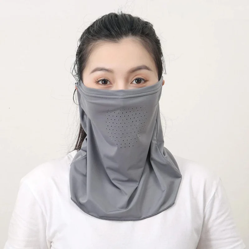 Eisseide-UV-Schutzmaske, Sonnenschutz-Gesichtsmaske, Sport-Sonnenschutz, Lätzchen, Halswickel, Gesichtsschal, atmungsaktive Gesichtsabdeckung für den Außenbereich