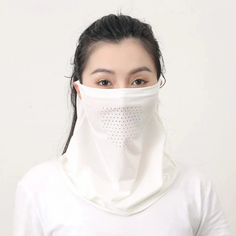 Eisseide-UV-Schutzmaske, Sonnenschutz-Gesichtsmaske, Sport-Sonnenschutz, Lätzchen, Halswickel, Gesichtsschal, atmungsaktive Gesichtsabdeckung für den Außenbereich