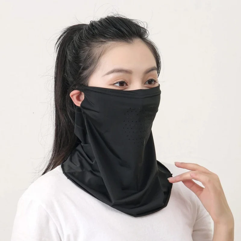 Eisseide-UV-Schutzmaske, Sonnenschutz-Gesichtsmaske, Sport-Sonnenschutz, Lätzchen, Halswickel, Gesichtsschal, atmungsaktive Gesichtsabdeckung für den Außenbereich