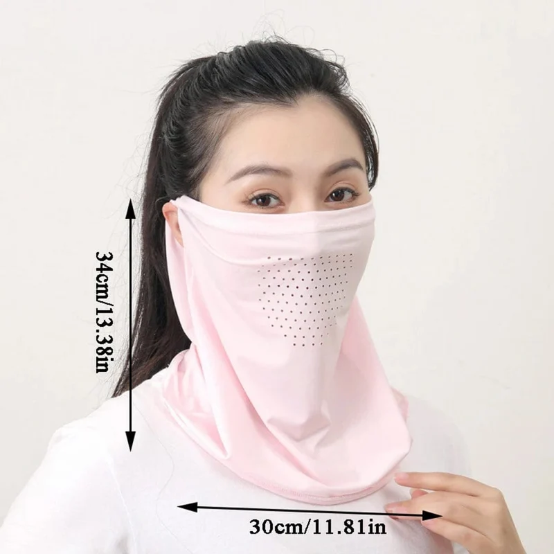 Eisseide-UV-Schutzmaske, Sonnenschutz-Gesichtsmaske, Sport-Sonnenschutz, Lätzchen, Halswickel, Gesichtsschal, atmungsaktive Gesichtsabdeckung für den Außenbereich