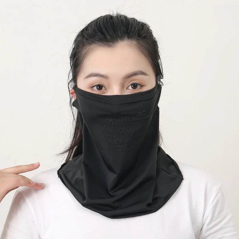 Eisseide-UV-Schutzmaske, Sonnenschutz-Gesichtsmaske, Sport-Sonnenschutz, Lätzchen, Halswickel, Gesichtsschal, atmungsaktive Gesichtsabdeckung für den Außenbereich