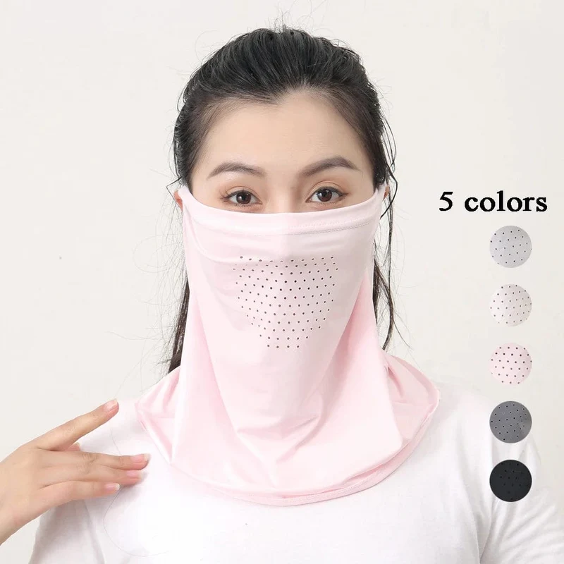Eisseide-UV-Schutzmaske, Sonnenschutz-Gesichtsmaske, Sport-Sonnenschutz, Lätzchen, Halswickel, Gesichtsschal, atmungsaktive Gesichtsabdeckung für den Außenbereich