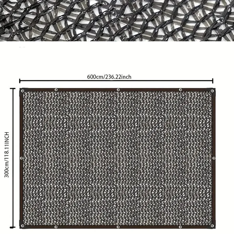 Schwarzes Schattentuch, Sonnenschutznetz, verklebter Rand mit Ösen, Sonnennetz für Pergola, Pflanzengewächshaus, Gärten, Terrasse, Vordach