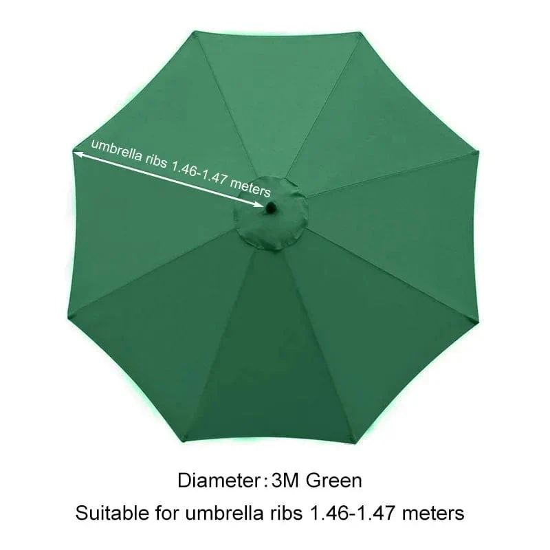 Sonnenschirm-Ersatztuch, Garten-Bananenschirm-Abdeckung für den Außenbereich, wasserdichtes Sonnenschutzdach für Sonnenschirm mit 6 Rippen/8 Rippen